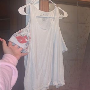 off the shoulder embroidery flower top